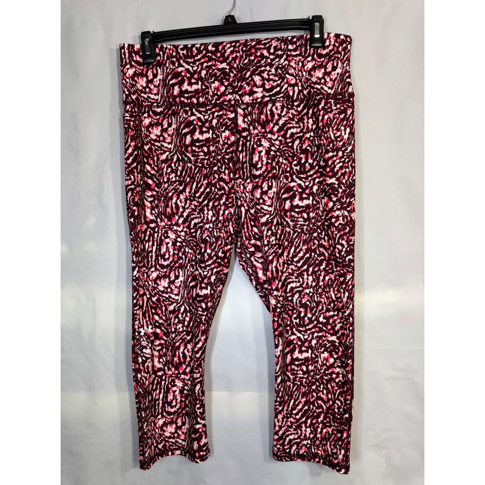 Under Armour Compression Leggings Red Swirl HeatGear Cropped Pants